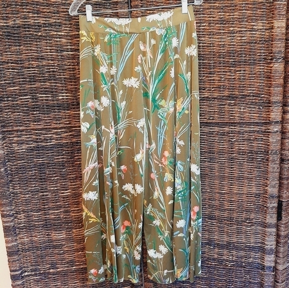 Anthropologie Maeve MP 8/10 Shiloh Elastic Waist Wide Leg Pants Olive Green Flaw - Picture 4 of 7